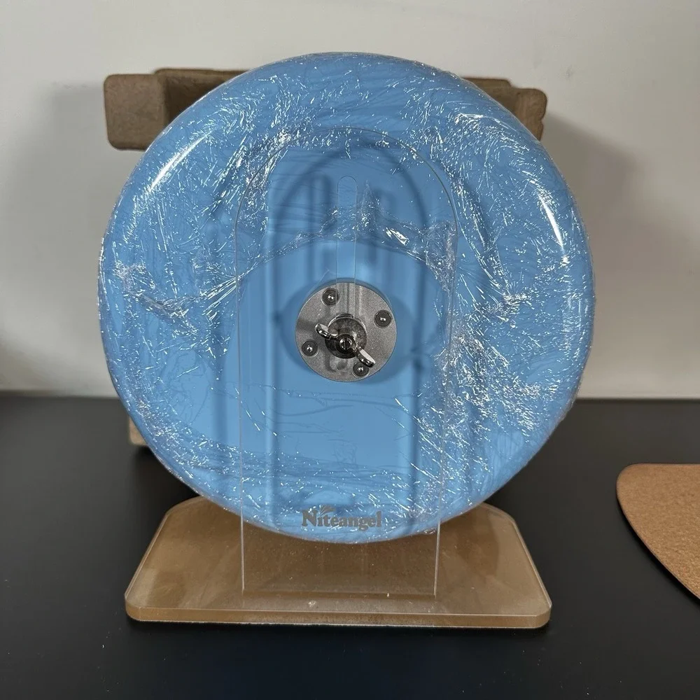 Niteangel SuperSilent Hamster Exercise Wheel 10 Inch Medium Light Blue Spinner